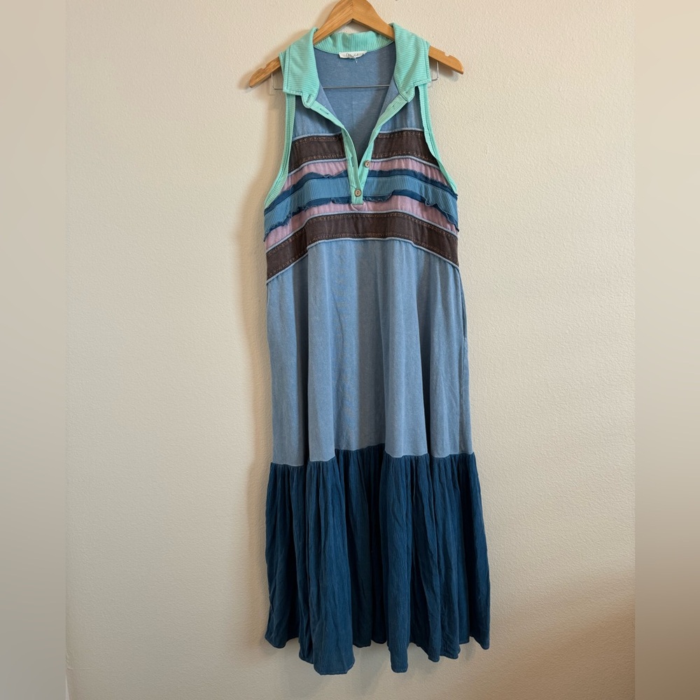 Oli & Hali Blue Washed Sleeveless Maxi Dress - Picture 5 of 16